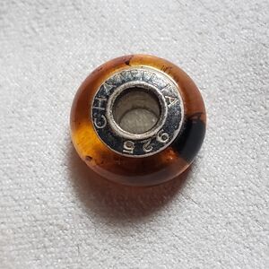 Chamilia 925 amber glass bead charm